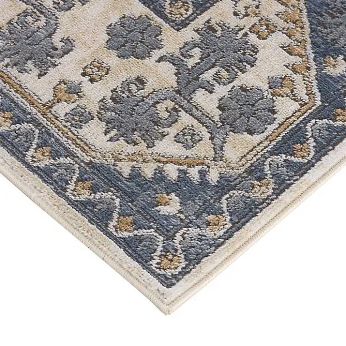 Sale Kirklands Home Blue Tile Border Area Rug, 8x10