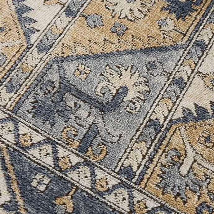 Sale Kirklands Home Blue Tile Border Area Rug, 8x10