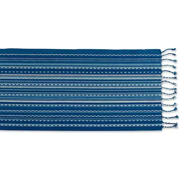 Sale Kirklands Home Blue Tonal Stripe Table Runner