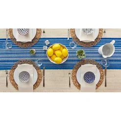 Sale Kirklands Home Blue Tonal Stripe Table Runner