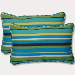 Clearance Kirklands Home Blue Topanga Striped Outdoor Pillows, Set of 2