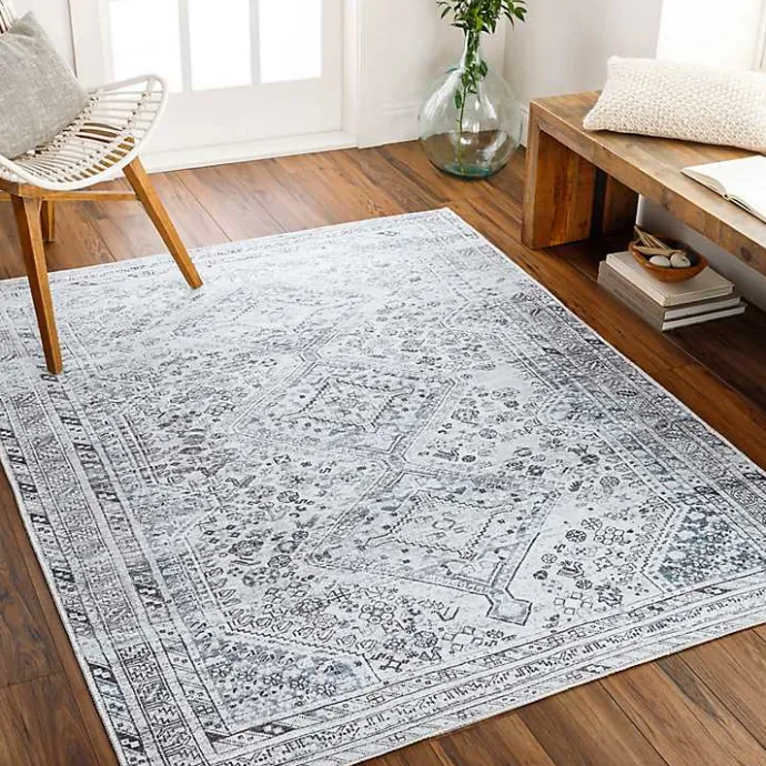 Sale Kirklands Home Traditional Washable Area Rug, 8x12 Blue