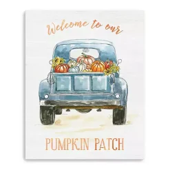 Best Kirklands Home Truck Pumpkin Patch Canvas Art Print Blue