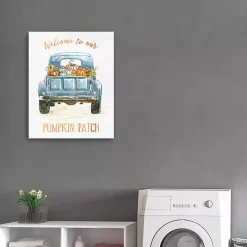 Best Kirklands Home Truck Pumpkin Patch Canvas Art Print Blue