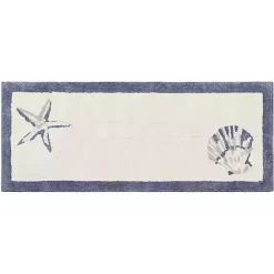 Best Kirklands Home Blue Tufted Seashell Bath Runner