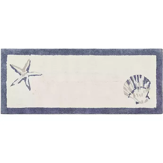 Best Kirklands Home Blue Tufted Seashell Bath Runner