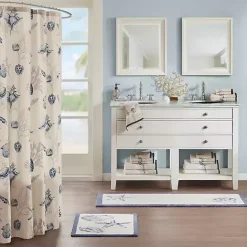 Best Kirklands Home Blue Tufted Seashell Bath Runner