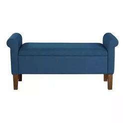 Outlet Kirklands Home Upholstered Aubrey Storage Bench Blue