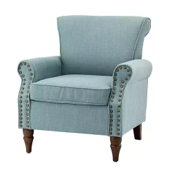 Kirklands Home Upholstered Henry Armchair Blue
