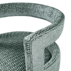 New Kirklands Home Upholstered Low Back Swivel Counter Stool Blue