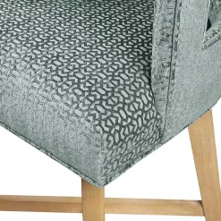 New Kirklands Home Upholstered Low Back Swivel Counter Stool Blue