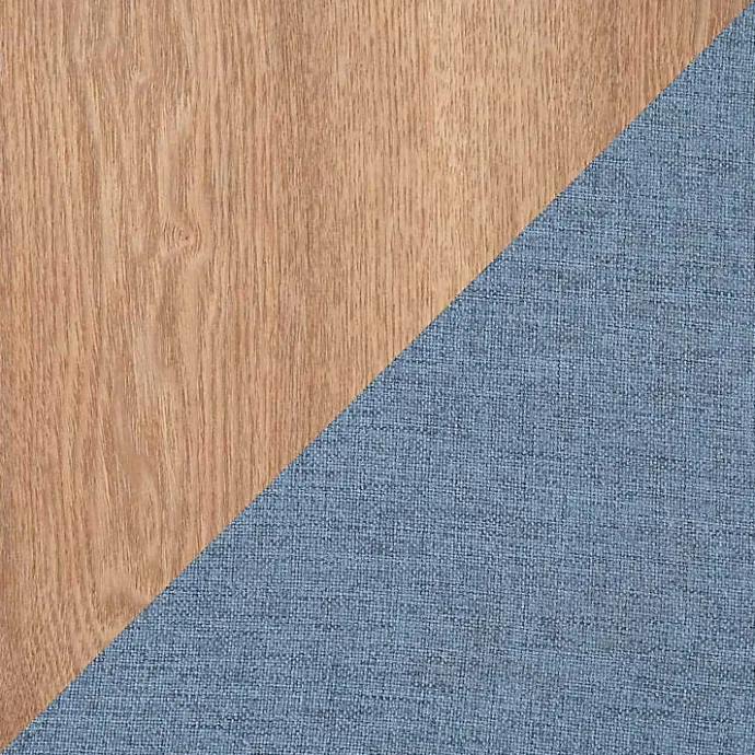 New Kirklands Home Upholstered Ottomans with Tray Tops, Set of 2 Blue