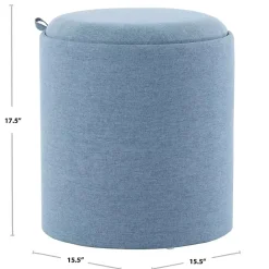 New Kirklands Home Upholstered Ottomans with Tray Tops, Set of 2 Blue