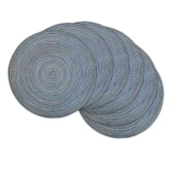 Sale Kirklands Home Variegated Round Placemats, Set of 6 Blue