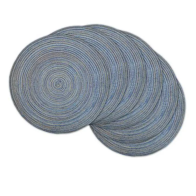 Sale Kirklands Home Variegated Round Placemats, Set of 6 Blue