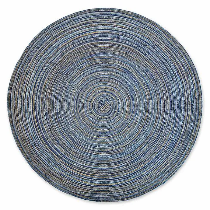 Sale Kirklands Home Variegated Round Placemats, Set of 6 Blue