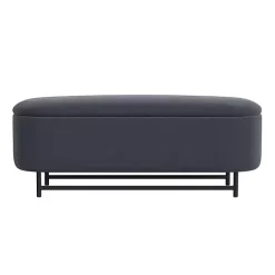 Sale Kirklands Home Velvet Metal Storage Bench Blue