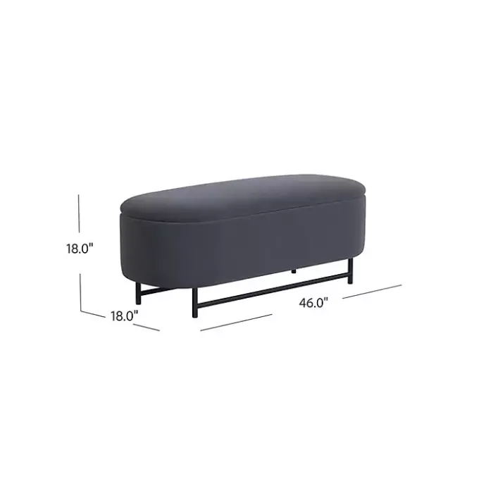 Sale Kirklands Home Velvet Metal Storage Bench Blue