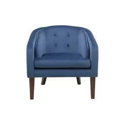 Sale Kirklands Home Velvet Tufted Midcentury Modern Accent Chair Blue