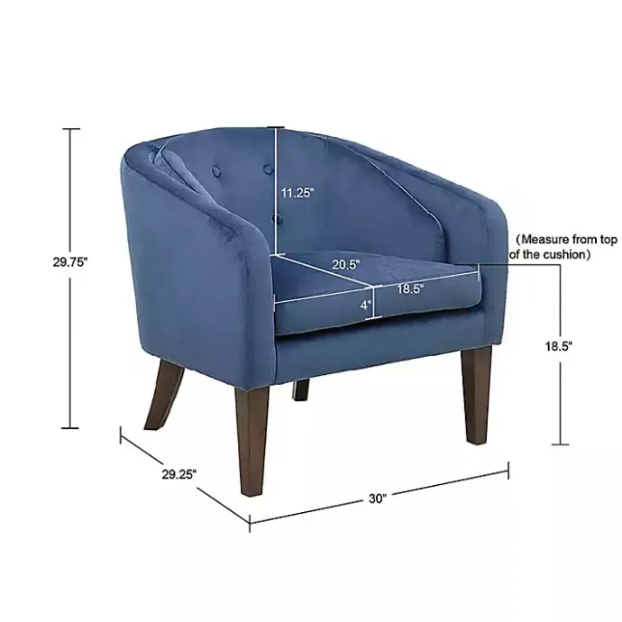 Sale Kirklands Home Velvet Tufted Midcentury Modern Accent Chair Blue