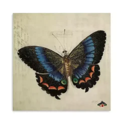 Clearance Kirklands Home Blue Vintage Butterfly Canvas Art Print