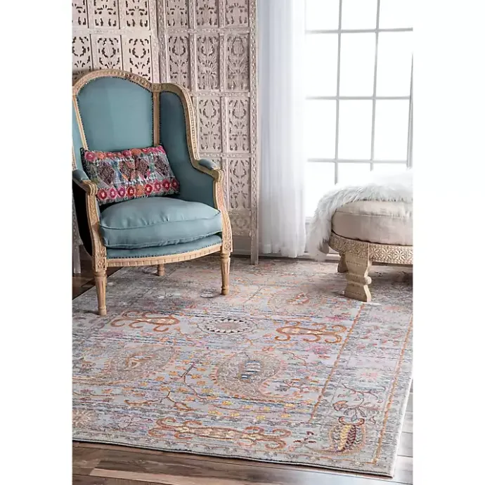 Outlet Kirklands Home Blue Vintage Killian Area Rug, 5x8