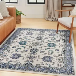 Best Kirklands Home Blue Vintage Medallion Indoor/Outdoor Rug, 4x6