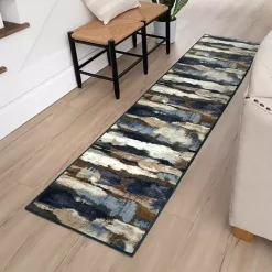 Sale Kirklands Home Blue Watercolor Abstract Runner, 2x8