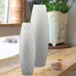 Outlet Kirklands Home Wave Wood Vase, 16 in. Blue