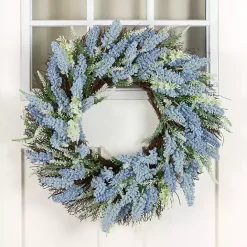 Sale Kirklands Home Wheat Spiral Wreath Blue
