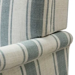 Hot Kirklands Home Blue White Carved Slope Stripe Accent Chair