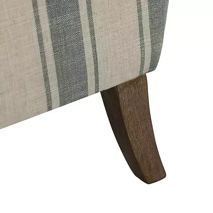 Hot Kirklands Home Blue White Carved Slope Stripe Accent Chair