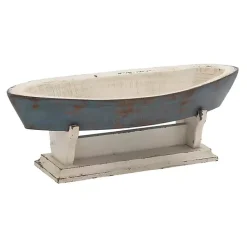 Hot Kirklands Home Wood Boat Sculpture Blue