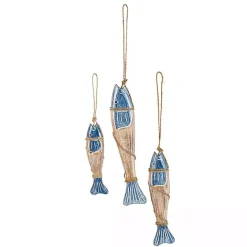 Best Kirklands Home Blue Wood Fish Hanging Wall Plaques, Set of 3