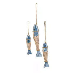 Best Kirklands Home Blue Wood Fish Hanging Wall Plaques, Set of 3