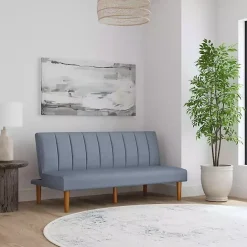 Kirklands Home Woven Channel Convertible Sofa Blue