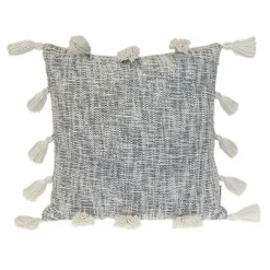 Clearance Kirklands Home Blue Woven Texture Tassel Pillow