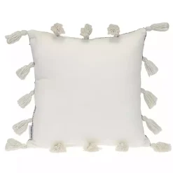 Clearance Kirklands Home Blue Woven Texture Tassel Pillow