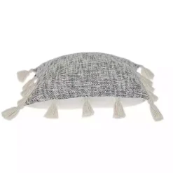 Clearance Kirklands Home Blue Woven Texture Tassel Pillow