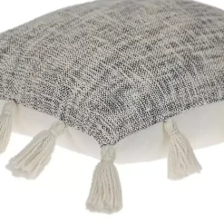 Clearance Kirklands Home Blue Woven Texture Tassel Pillow