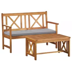 Clearance Kirklands Home Blue X-Back Acacia Wood 2-pc. Outdoor Living Set