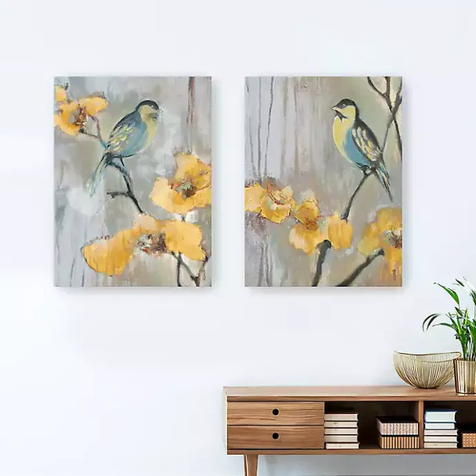 Online Kirklands Home Bluebirds and Blossoms Canvas Art Prints, Set of 2