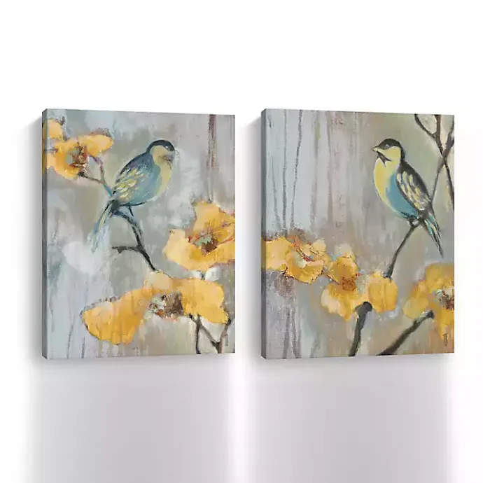 Online Kirklands Home Bluebirds and Blossoms Canvas Art Prints, Set of 2