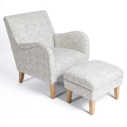 Discount Kirklands Home Blue-Grey Houndstooth 2-pc. Chair and Ottoman Set