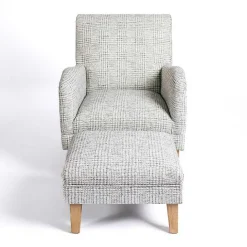 Discount Kirklands Home Blue-Grey Houndstooth 2-pc. Chair and Ottoman Set