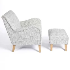 Discount Kirklands Home Blue-Grey Houndstooth 2-pc. Chair and Ottoman Set