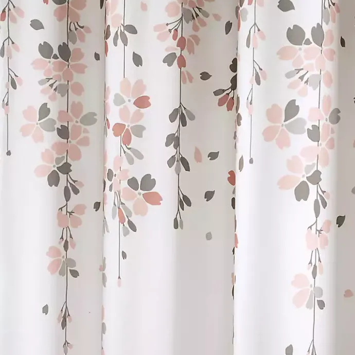 Clearance Kirklands Home Blush and Gray Weeping Flower Shower Curtain Pink