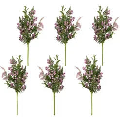 Hot Kirklands Home Blush Berry and Leaf Stems, Set of 6