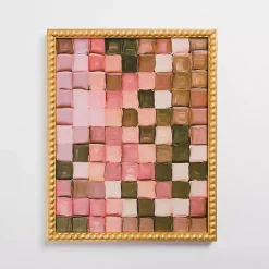 Clearance Kirklands Home Blush Checkerboard Framed Canvas Art Print