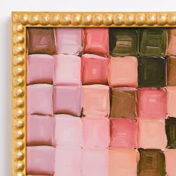 Clearance Kirklands Home Blush Checkerboard Framed Canvas Art Print